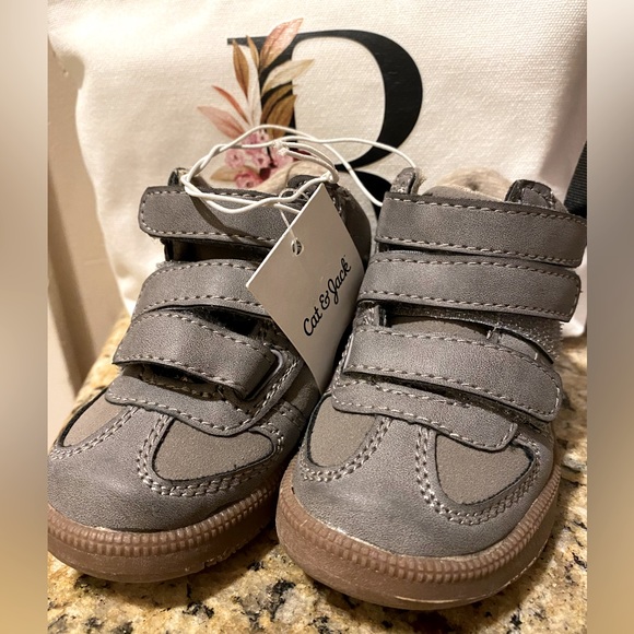 Cat & Jack Shoes Nwt Cat And Jack Baby Boy Hightop Gray Sneakers